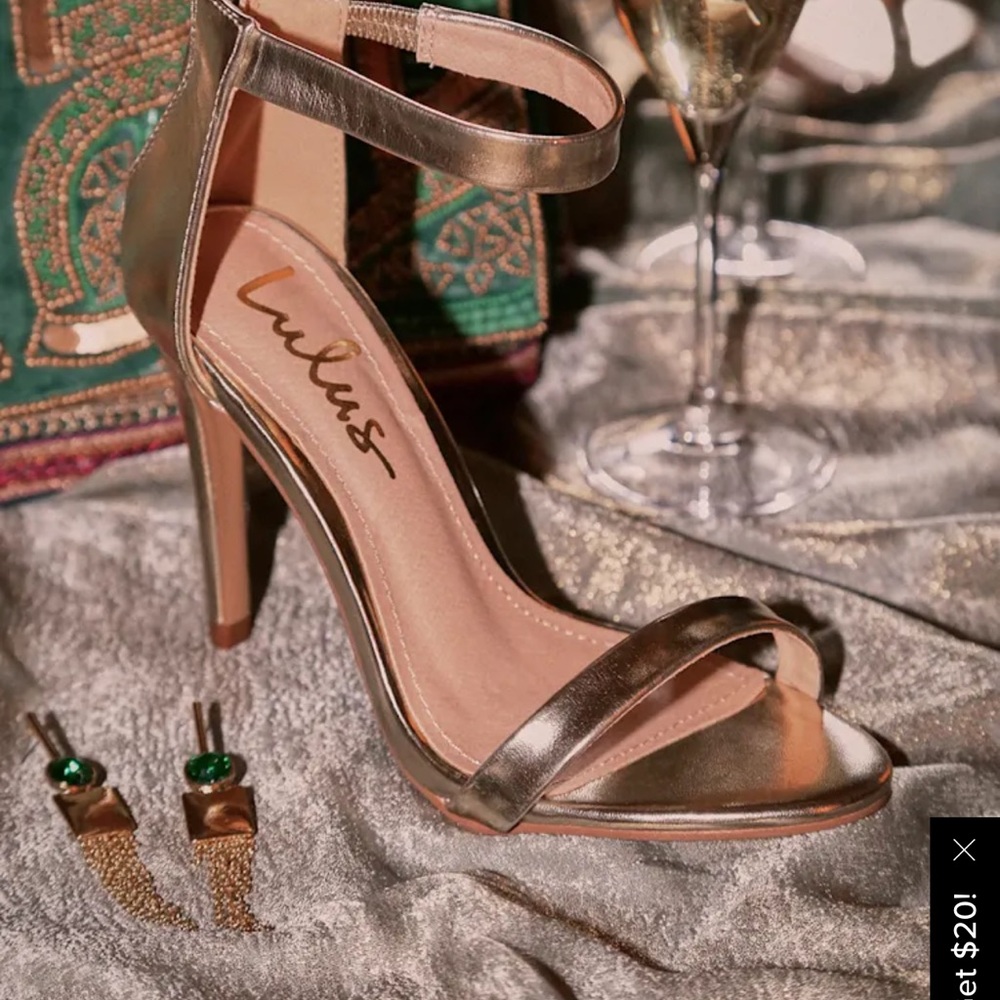Lulu's Gold Elegant Heels for Formal Events